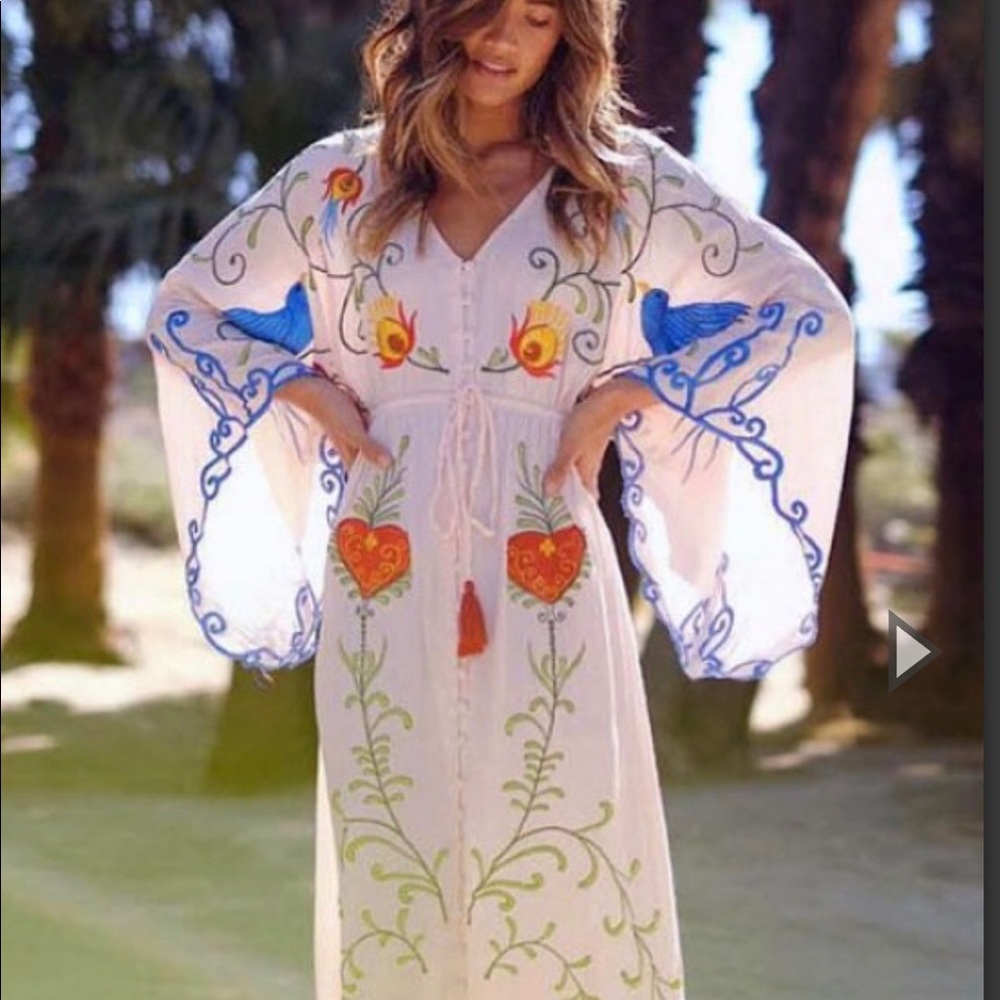 Fillyboo embroidered boho maxi dress